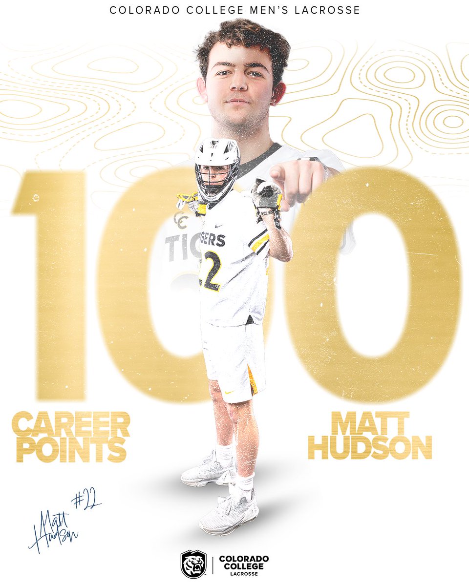 | MLAX | 

With his game-winning overtime goal against UMass Boston in the season finale, Matt Hudson has surpass 100 career points at CC🫡

#CCTigers
