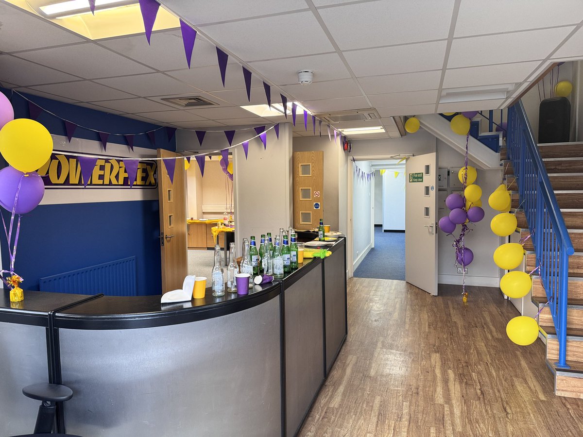 powerflexbushes's tweet photo. An HQ is only as good as the team within it, so it was great to dress our new building and invite the team over for a look! More pics and videos to come. 

💜💛🔧🛞

#powerflexbushes #powerflex #nextchapter https://t.co/GVuR7WXWjC
