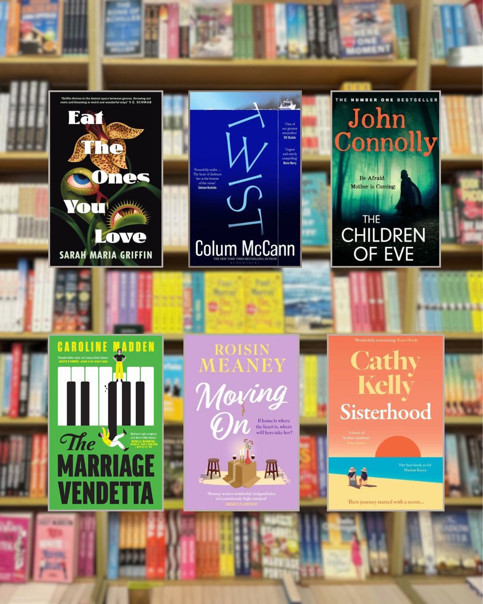 These new releases from some of Ireland’s finest storytellers belong at the top of your TBR.

📚 Moving On – Roisin Meaney
💔 The Marriage Vendetta – Caroline Madden 
👭 Sisterhood – Cathy Kelly 
🖤 Eat the Ones You Love – Sarah Maria Griffin
🌀 Twist – Colum McCann 
🔥 The