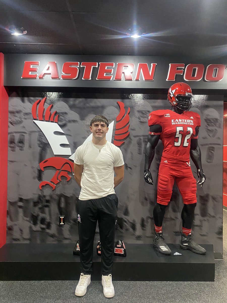 Had a great visit at Eastern Washington!
Thank you <a href="/CoachWesNurse/">Wes Nurse</a> for showing me and my family around the facilities and campus! <a href="/SVHS_FB/">St. Vincent de Paul College Prep Football</a> 
<a href="/EWUFootball/">EWU Football 🏈</a> <a href="/Coach_TMACK/">CoachT-MACK</a> <a href="/marcanderson_/">Marc Anderson</a>