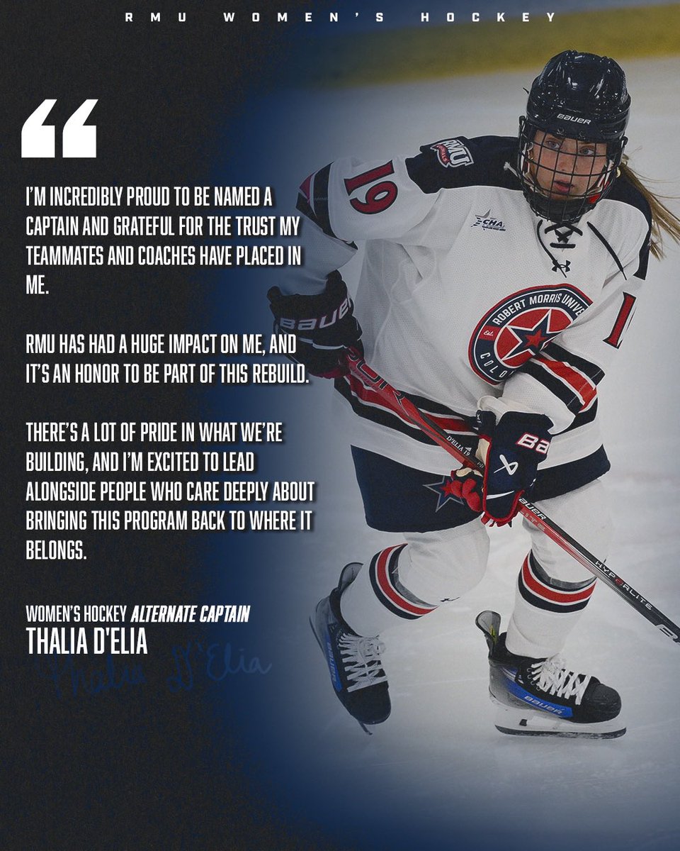 Introducing another Alternate Captain for the 2025-26 Season: THALIA D’ELIA!

Thalia has been a steady force on our blue line over the past two seasons. We’re thrilled to recognize her leadership both on and off the ice as she steps into this new role‼️