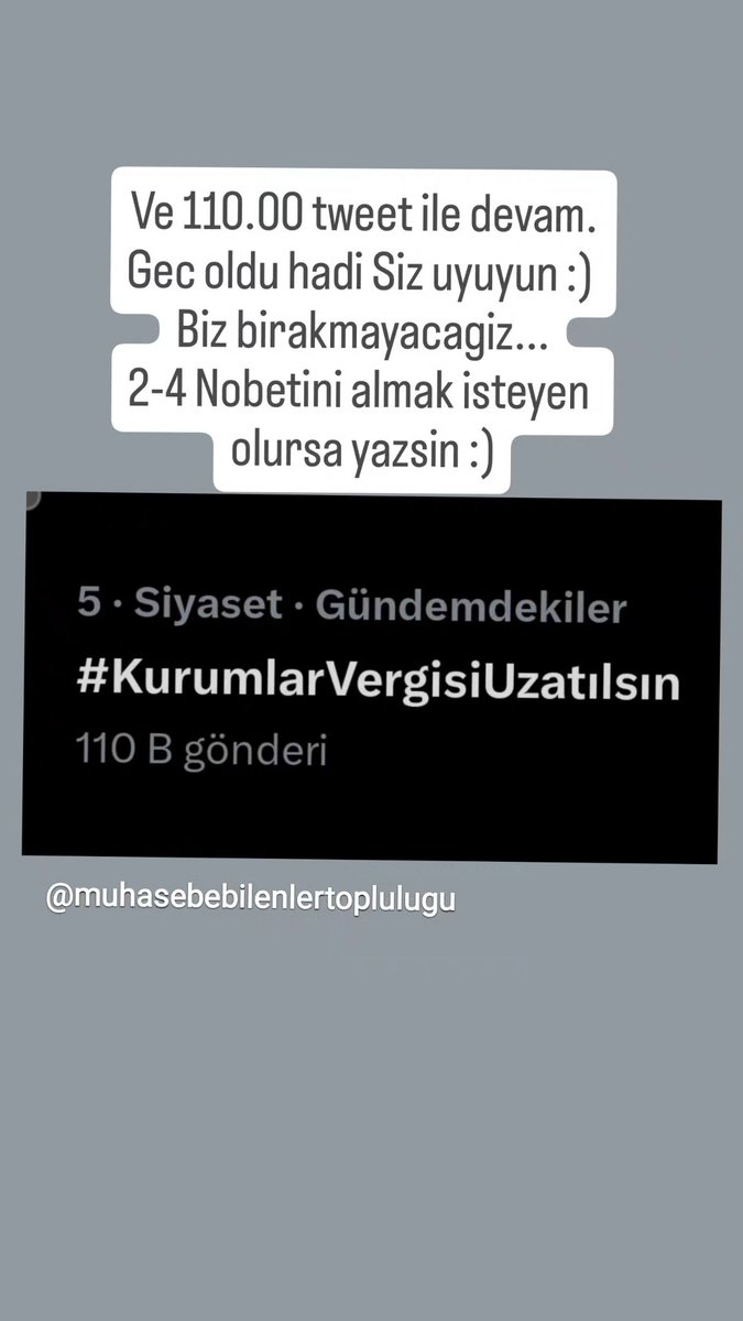 Mali Müşavir Serkan Atasoy ❁ (@serkan__atasoy) on Twitter photo #KurumlarVergisiUzatılsın 
Olumlu gelismeler soz konusu ancak 200.000 olmadan birakmiyoruz.
Bize reva gorulmeye calisilan insanlik disi tavir ve davranisi uzama telafi edemez. 
Once bu meslege ve meslektasa saygi duyacaksiniz. #KurumlarVergisiUzatılsın 
Olumlu gelismeler soz konusu ancak 200.000 olmadan birakmiyoruz.
Bize reva gorulmeye calisilan insanlik disi tavir ve davranisi uzama telafi edemez. 
Once bu meslege ve meslektasa saygi duyacaksiniz.