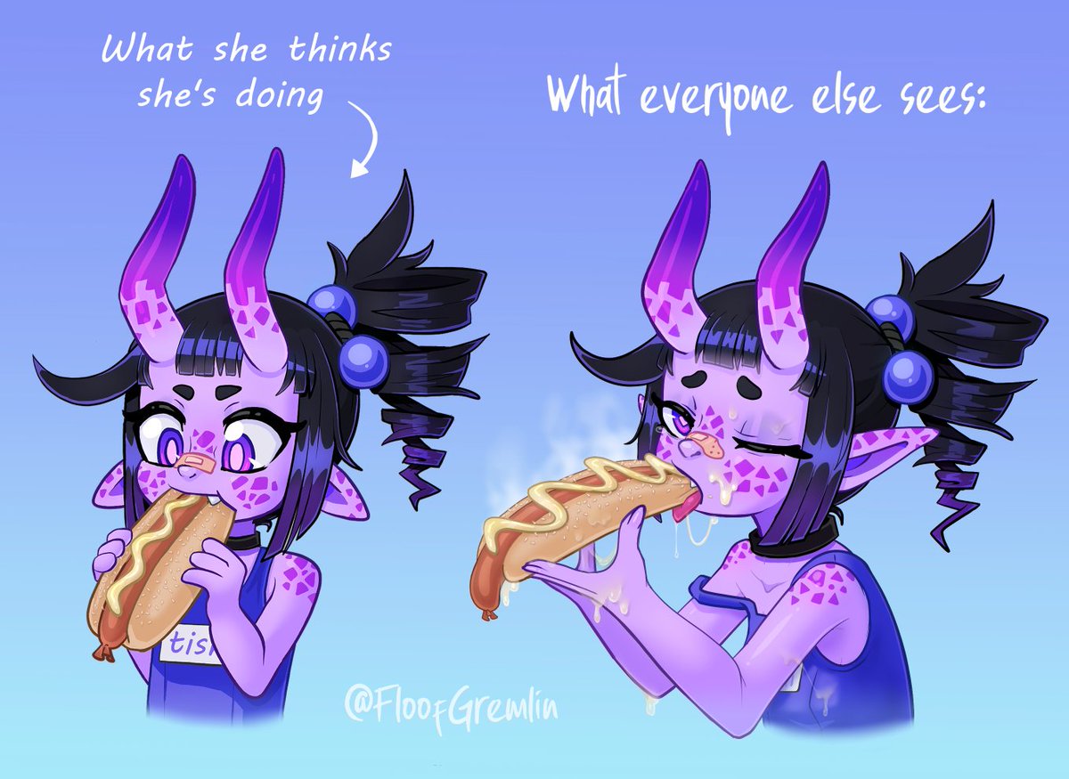 Tish enjoying a nice hotdog, that is all~