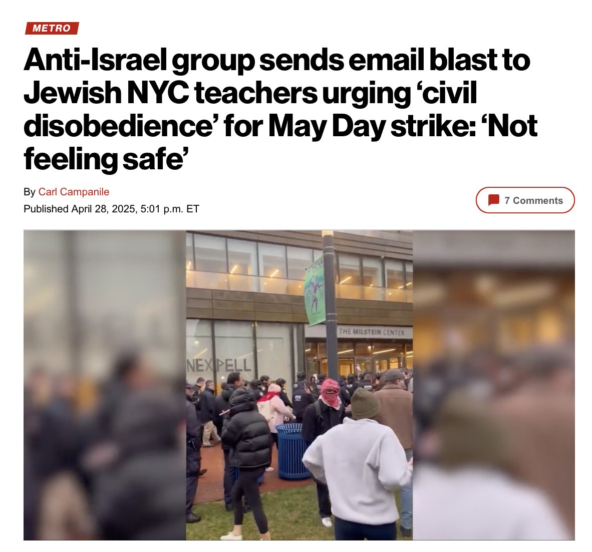 StopAntisemites's tweet image. Pro terror sentiment is infiltrating our K-12 schools thanks to bad actors like Labor for Palestine Network faster than you can say "who?".  

More from the @nypost with commentary from our Executive Director @LioraRez 
nypost.com/2025/04/28/us-…