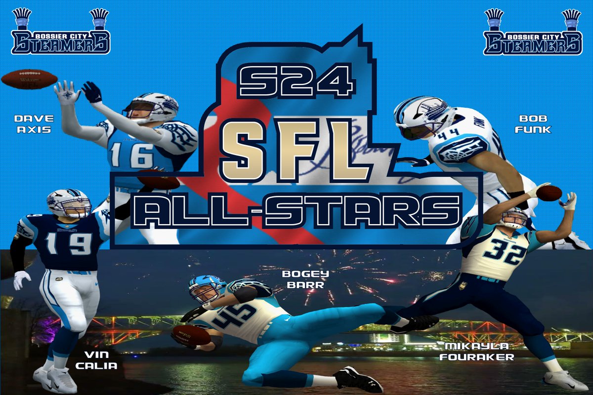 Congratulations to these Steamers for making the S24 All-Star Team.  Talk about a classy group.  From the most humbled to the Diva himself.  Bring Bossier City to respectability in the SFL