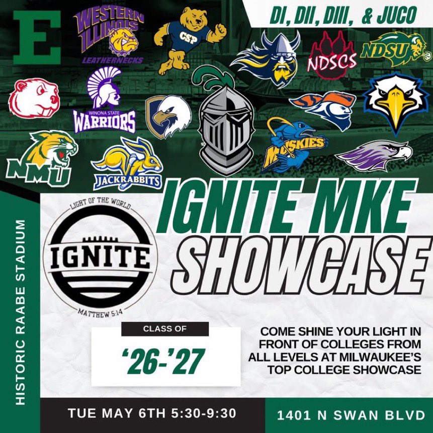 James Ford III (@jf2_james) on Twitter photo I will be attending the ignite MKE showcase may 6th ready to compete! Preciate the invite <a href="/WLCCoachTreske/">Eric Treske</a>
<a href="/CoachDuFrane/">Mike DuFrane</a> <a href="/NickGoeser/">Nick Goeser</a> <a href="/CoachElijahF/">Elijah Fernandez</a> <a href="/Coach_Spencer11/">Spencer Erickson</a> <a href="/CoachMylesT/">Coach MT</a> <a href="/1casscj86/">🇵🇷KINGJOHNSON 🏈</a> <a href="/MJ_NFLDraft/">Mark Johnson</a>
<a href="/BeloitAthletics/">Beloit Knights Athletics</a> I will be attending the ignite MKE showcase may 6th ready to compete! Preciate the invite <a href="/WLCCoachTreske/">Eric Treske</a>
<a href="/CoachDuFrane/">Mike DuFrane</a> <a href="/NickGoeser/">Nick Goeser</a> <a href="/CoachElijahF/">Elijah Fernandez</a> <a href="/Coach_Spencer11/">Spencer Erickson</a> <a href="/CoachMylesT/">Coach MT</a> <a href="/1casscj86/">🇵🇷KINGJOHNSON 🏈</a> <a href="/MJ_NFLDraft/">Mark Johnson</a>
<a href="/BeloitAthletics/">Beloit Knights Athletics</a>