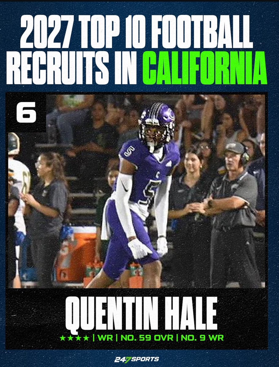 Blessed to be ranked #1 Wr in California and #6 overall; All i can say is, more to come i’m on a mission. AG2G #IWannaBeTheBest!