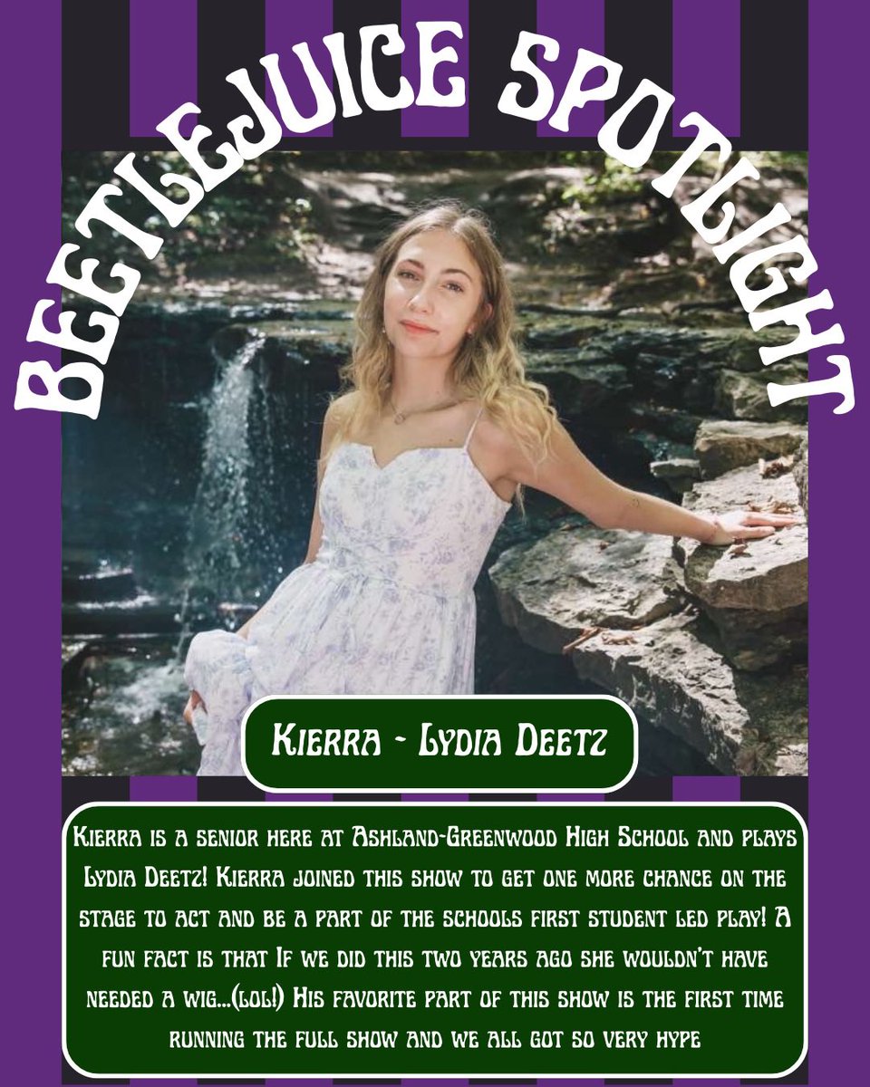 AGPSFineArts's tweet photo. We are thrilled to introduce a few of our talented members from our upcoming production of BEETLEJUICE! Stay tuned for more 👀

SEE BEETLEJUICE MAY 16 &amp; 17 at 7PM https://t.co/i32iMgXtPS