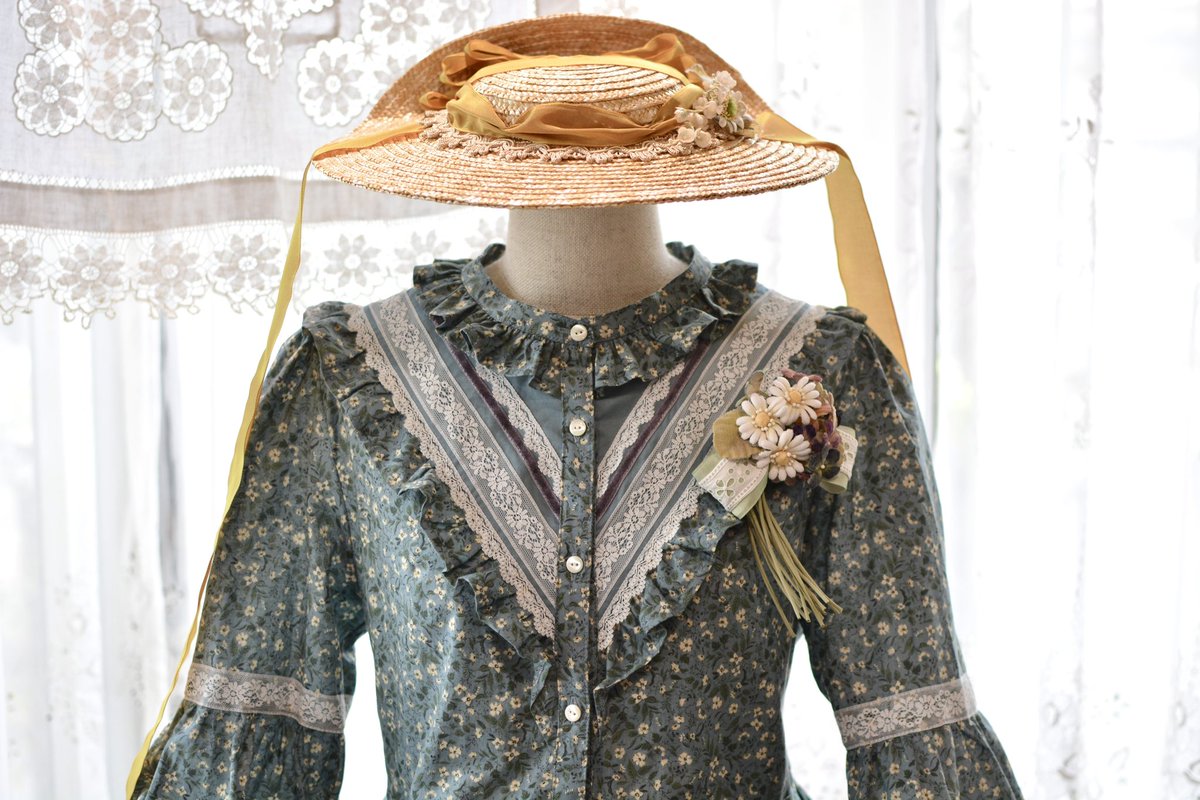 Atelier Ophelia すみれ 布花ストロー キャノティエ ドレスハット Atelier Ophelia すみれ 布花ストロー キャノティエ ドレスハット