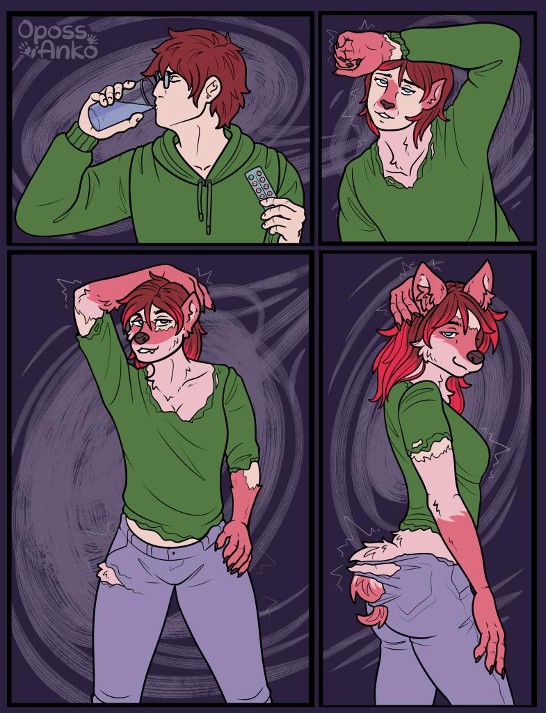 opossanko's tweet photo. A curious human, one dose of magic estrogen, and a rapid change into a vixen with perky ears and swishing tails uwu

#transfur https://t.co/nmzA8kg5KK