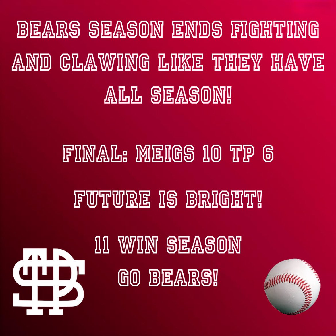 tpbaseballbears's tweet photo. Great strides made this season. Never satisfied. But, we are so very proud of our Bears! Future is bright for sure! 😤 Preseason starts tomorrow. Keep grinding, Men! https://t.co/GHUQm4Gaij