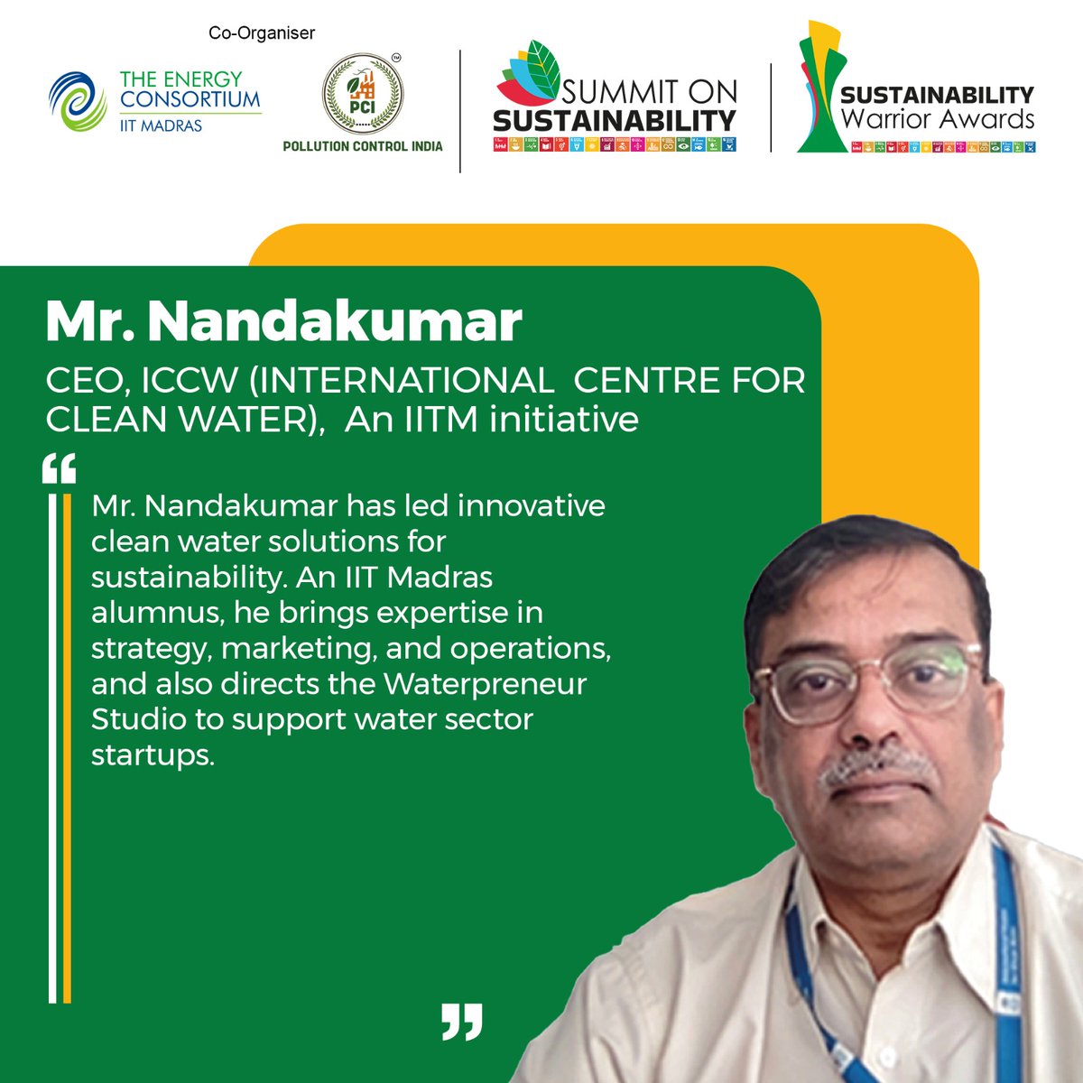PollutionCont15's tweet image. Honoring Mr. E Nandakumar! 

A pioneer in sustainable water solutions with 30+ years of leadership at ITC &amp;amp; beyond. 
Championing innovation for a greener future! 

#Sustainability #WaterInnovation #Leadership #ClimateAction #FutureForward