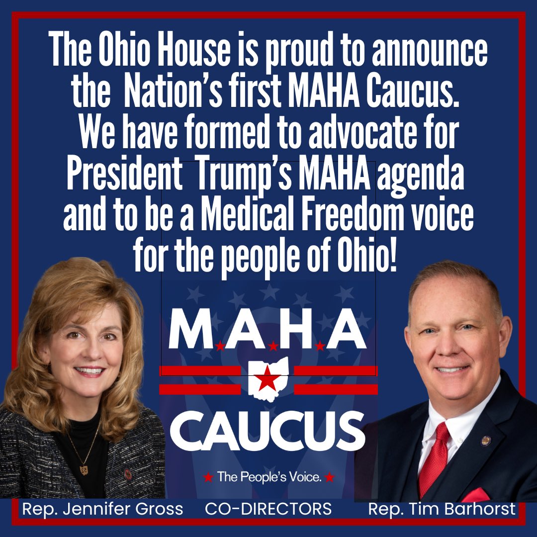 Big momentum building in Ohio! The Ohio MAHA Caucus is teaming up with the grassroots to push powerful legislation for medical freedom — like HB 12, the “Right to Try Act,” and HB 112, the “Right to Refuse Act.” This is how real change happens. I’m proud to stand with them and