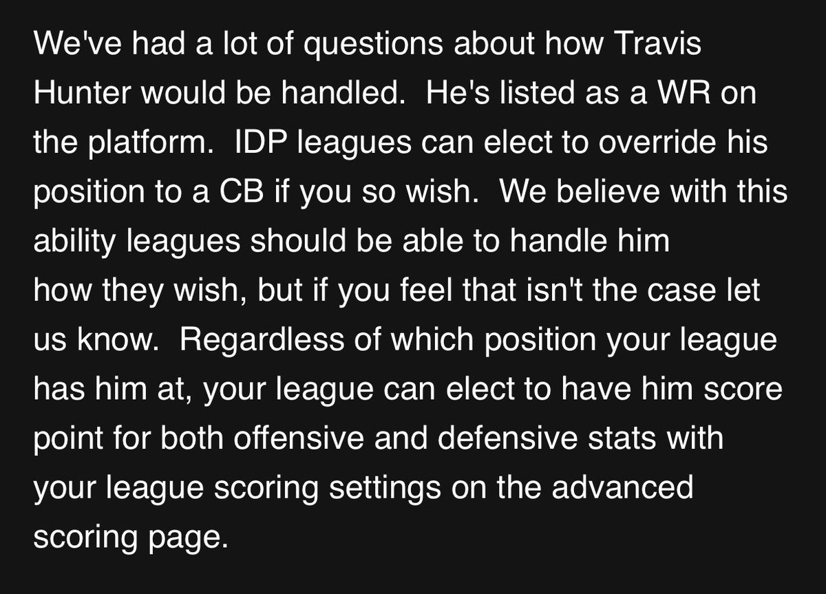 For all asking about Travis Hunter, please see how we are handling @ RSO. Any questions, just let us know!