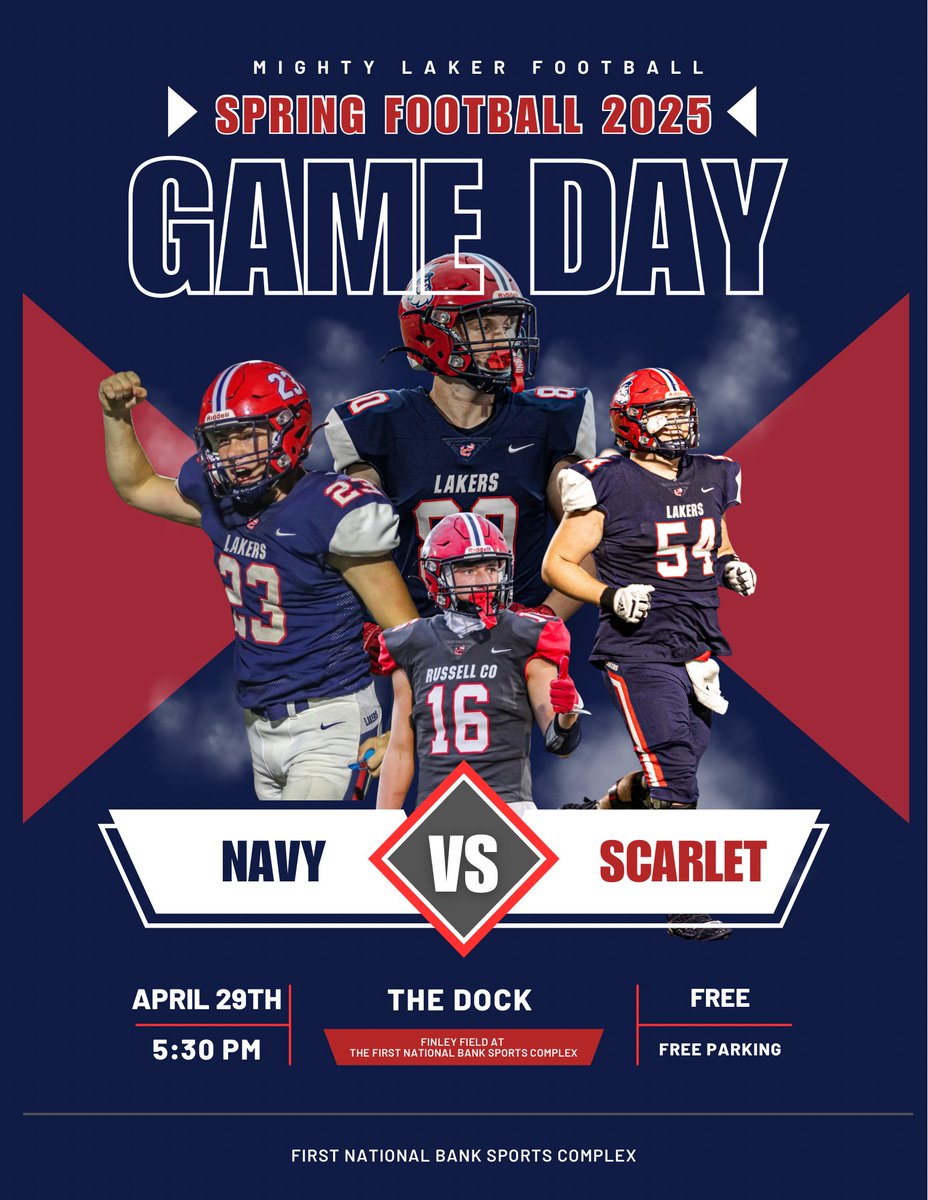 Russell County Football (@rc_mightylakers) on Twitter photo Join us tomorrow ⚓️ @ 5:30pm Join us tomorrow ⚓️ @ 5:30pm