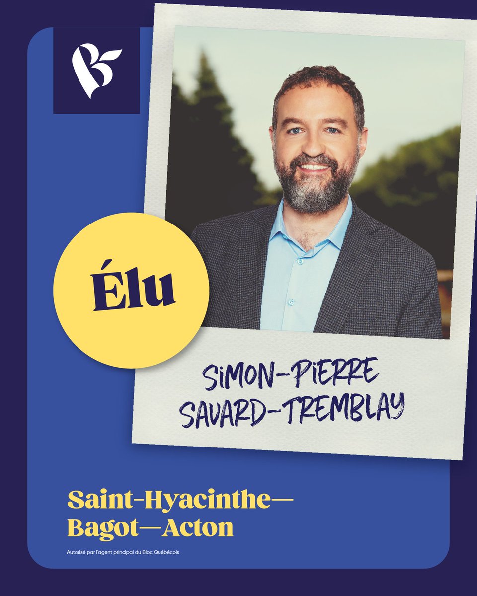 ✅⚜️ Victoire confirmée pour Simon-Pierre Savard-Tremblay dans Saint-Hyacinthe—Bagot—Acton! Sa région continuera de profiter de ses talents, et tout le Québec aussi!