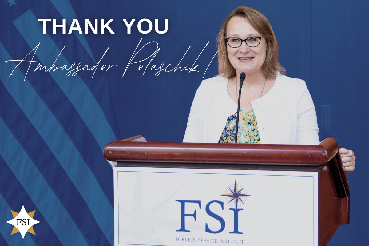 Join us in congratulating Ambassador Joan Polaschik on 32 years of public service!

Ambassador Polaschik recently stepped down as Director of FSI. We are grateful for her leadership and commitment as Director of FSI over the years.