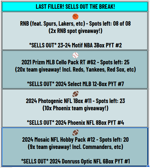 jaspysbreaks's tweet image. We have a number of breaks down to their LAST FILLER on jaspyscasebreaks.com

Live streaming now! Can break now!

Let's get 'em across the finish line.

🏁

#groupbreaks #casebreak #livestream