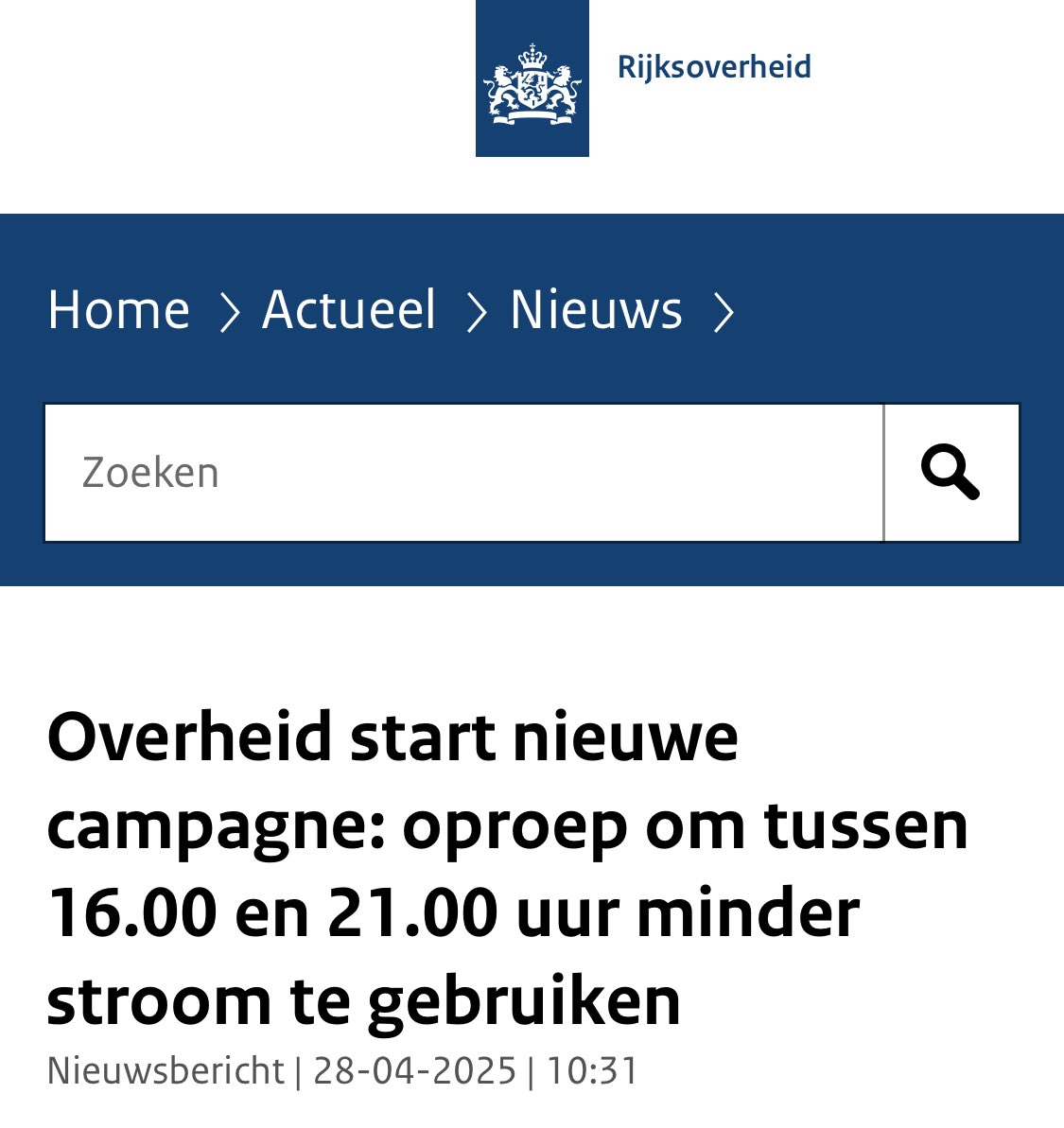 Uw overheid, dezelfde die u van het gas af geholpen heeft, verzoekt of u bij thuiskomst van uw baan als belastingslaaf geen eten wilt koken, niet wilt wassen en uw elektrische auto opladen is helemaal uit den boze. Een groter brevet van onvermogen is bijna niet denkbaar.