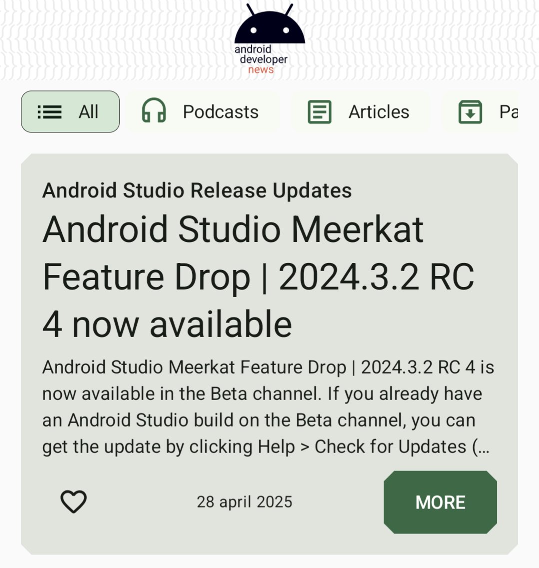 AndroidDev_News's tweet image. #AndroidStudio Meerkat Feature drop is nearly here with RC4 out. 
#AndroidDev