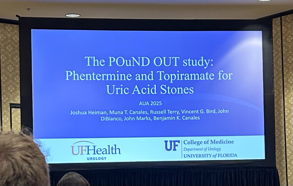 John Michael DiBianco (@drjohnmdibi) on Twitter photo Dr. Heiman presenting the results of the <a href="/UF_Urology/">UF Urology</a> POuND OUT trial, moderated by Dr. Bird #aua25 <a href="/Endo_Society/">Endourological Society</a> Dr. Heiman presenting the results of the <a href="/UF_Urology/">UF Urology</a> POuND OUT trial, moderated by Dr. Bird #aua25 <a href="/Endo_Society/">Endourological Society</a>
