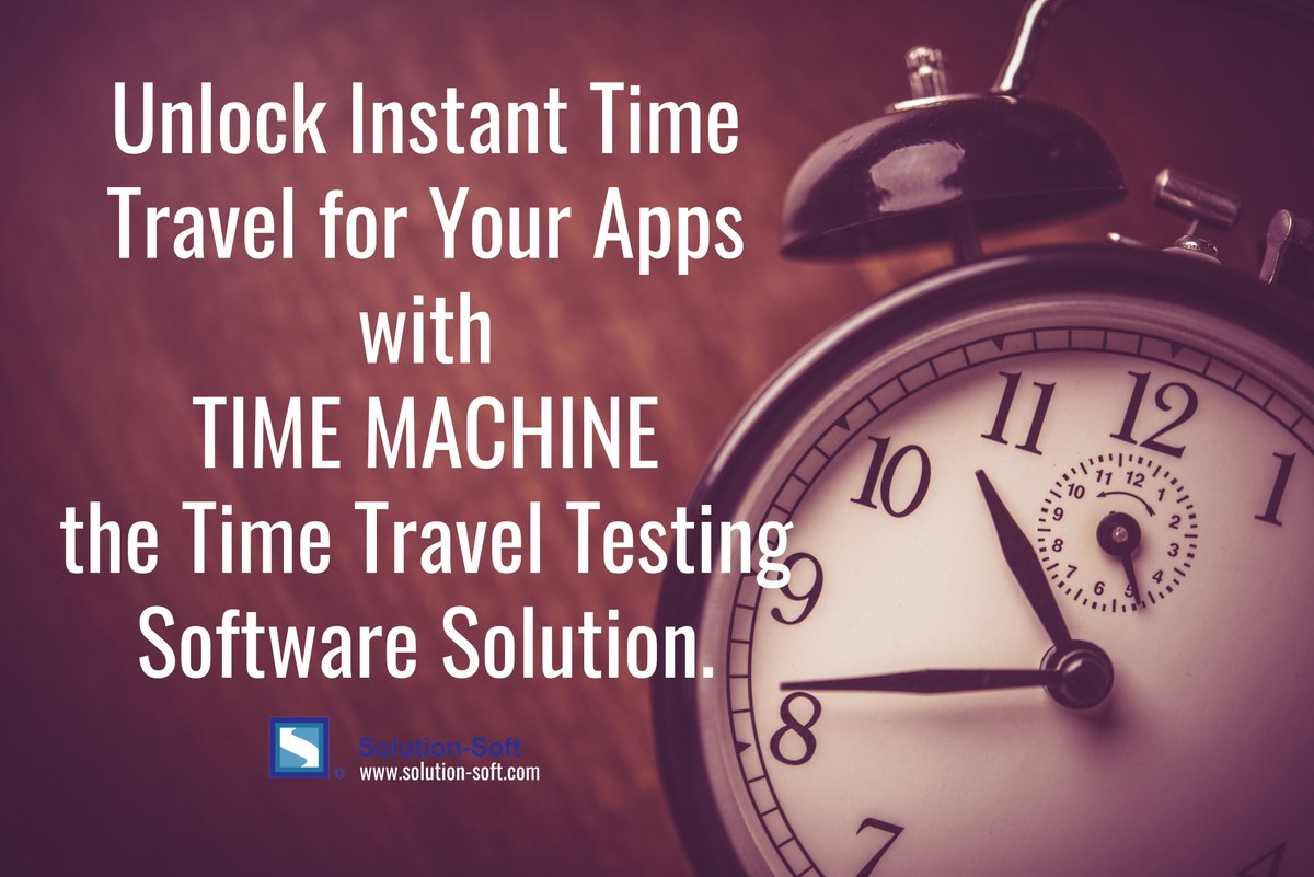 SolutionSoftTM's tweet image. Tired of complex time adjustments for application testing? Time Machine offers a simple solution: virtual time manipulation without touching your server clock. Boost efficiency in testing time-critical features. Discover more: solution-soft.com/products/time-…
#TimeTravelTesting