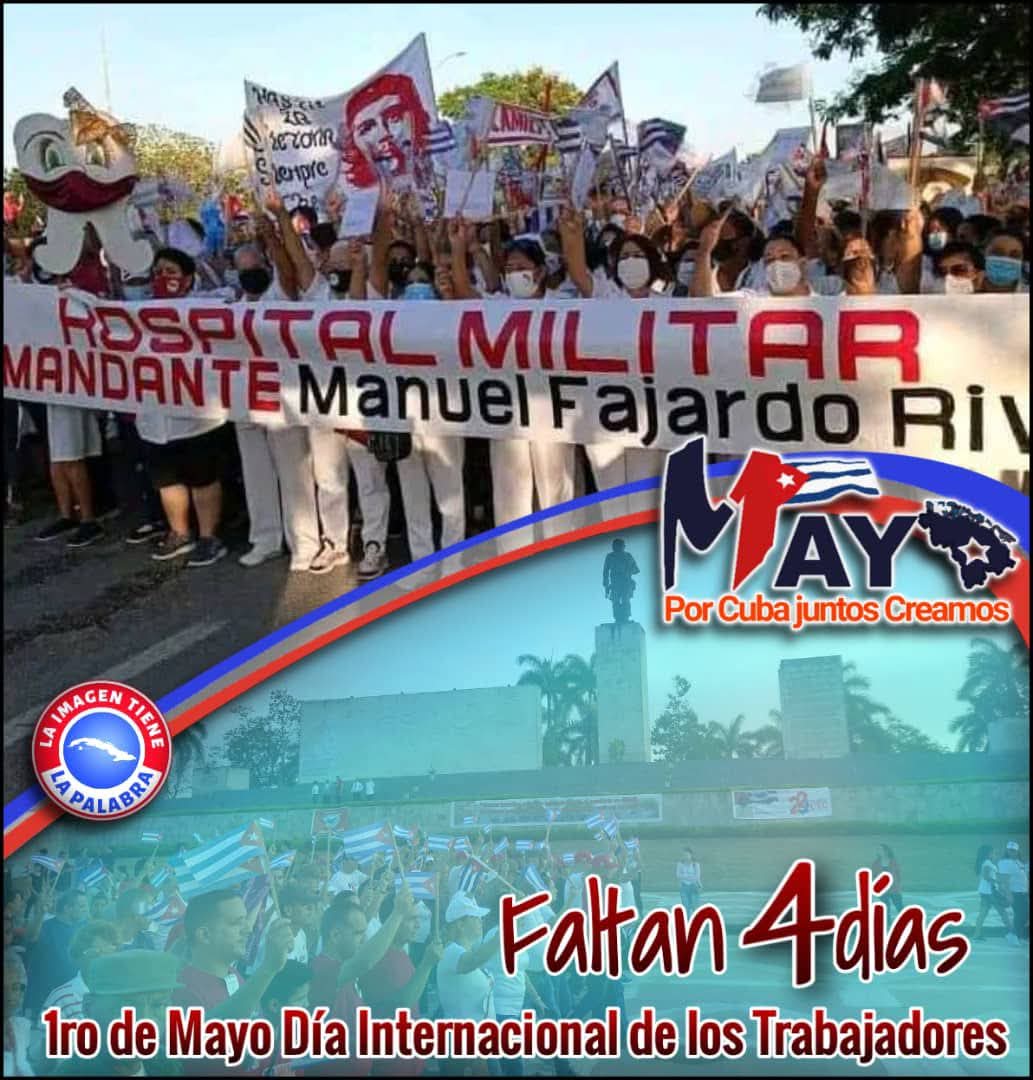 🇨🇺♥️
Los trabajadores  del Hospital Militar "Cdte Manuel Fajardo Rivero", Orden "Carlos J. Finlay"  de Santa Clara, con la alegría que nos caracteriza, vamos a cerrar el Desfile éste 1️⃣ de Mayo en la Plaza "Ernesto Guevara"
#TodosALaPlaza
#1deMayo