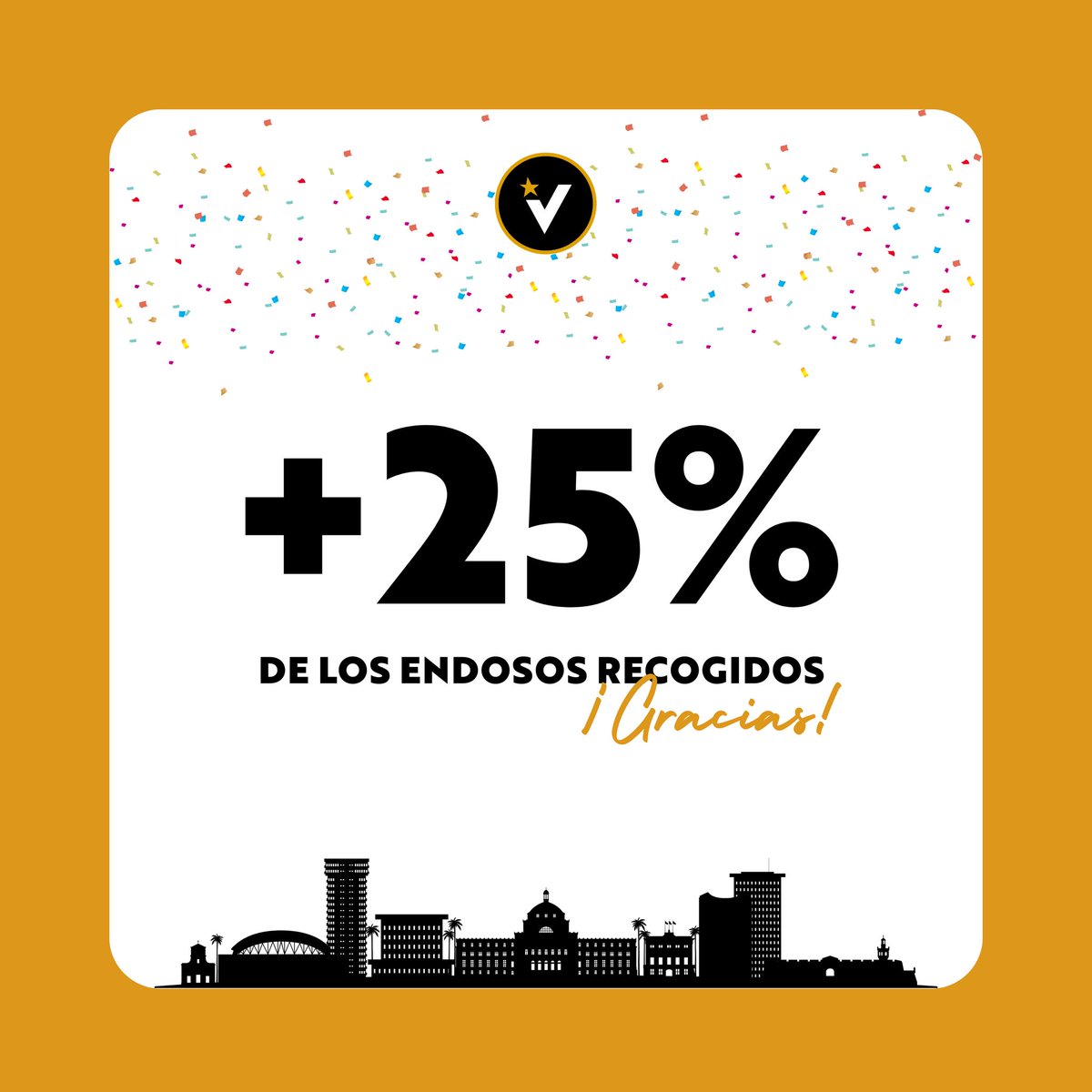 #EndosaElCambio | ¡En menos de un mes logramos el 25% de los endosos! Gracias, Puerto Rico, por creer en el cambio. ¡El cambio va! ⭐️✔️