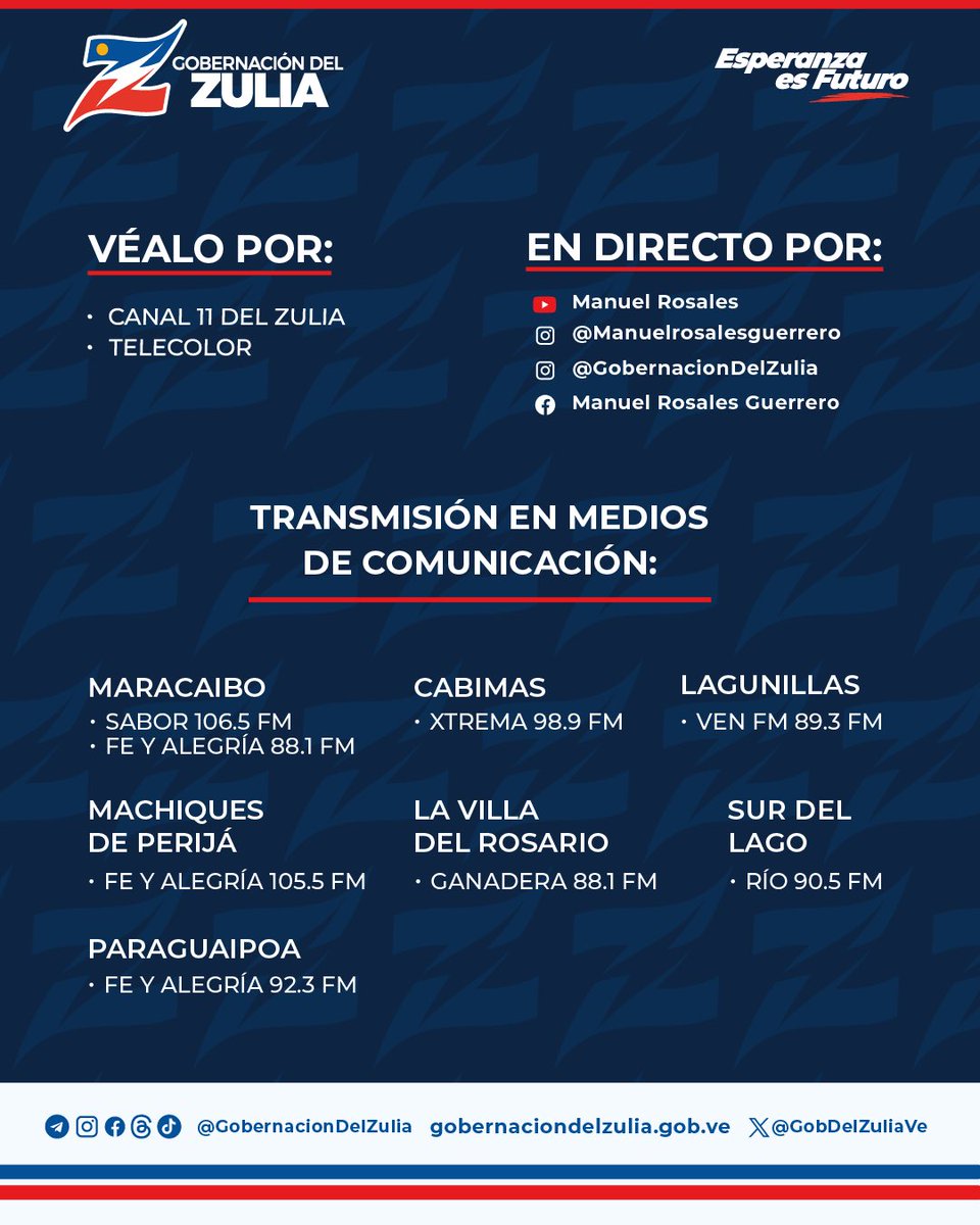 manuelrosalesg's tweet photo. Mañana, martes #29Abril , desde las 12:00 del mediodía, te invito a sintonizar una transmisión especial a través de los distintos medios de comunicación y plataformas de redes sociales.  Estaremos tratando temas en materia de salud y programas sociales que benefician a todos los zulianos. #EsperanzaEsFuturo