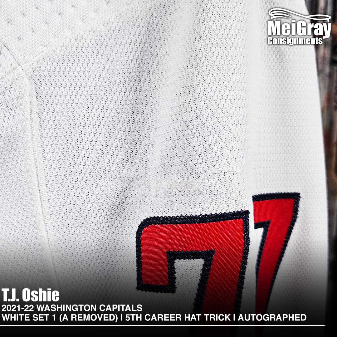 MeiGray (@meigray) on Twitter photo Oshie's 5th Career Hat Trick 👀
Take a look at this 2021-22 <a href="/Capitals/">Washington Capitals</a> White Set 1 jersey, worn by T.J. Oshie during his fifth career hat trick on October 25, 2021, in a 7-5 win over the Sens. Available now on consignment at MeiGray.com!
🔗:tinyurl.com/29885ewh Oshie's 5th Career Hat Trick 👀
Take a look at this 2021-22 <a href="/Capitals/">Washington Capitals</a> White Set 1 jersey, worn by T.J. Oshie during his fifth career hat trick on October 25, 2021, in a 7-5 win over the Sens. Available now on consignment at MeiGray.com!
🔗:tinyurl.com/29885ewh