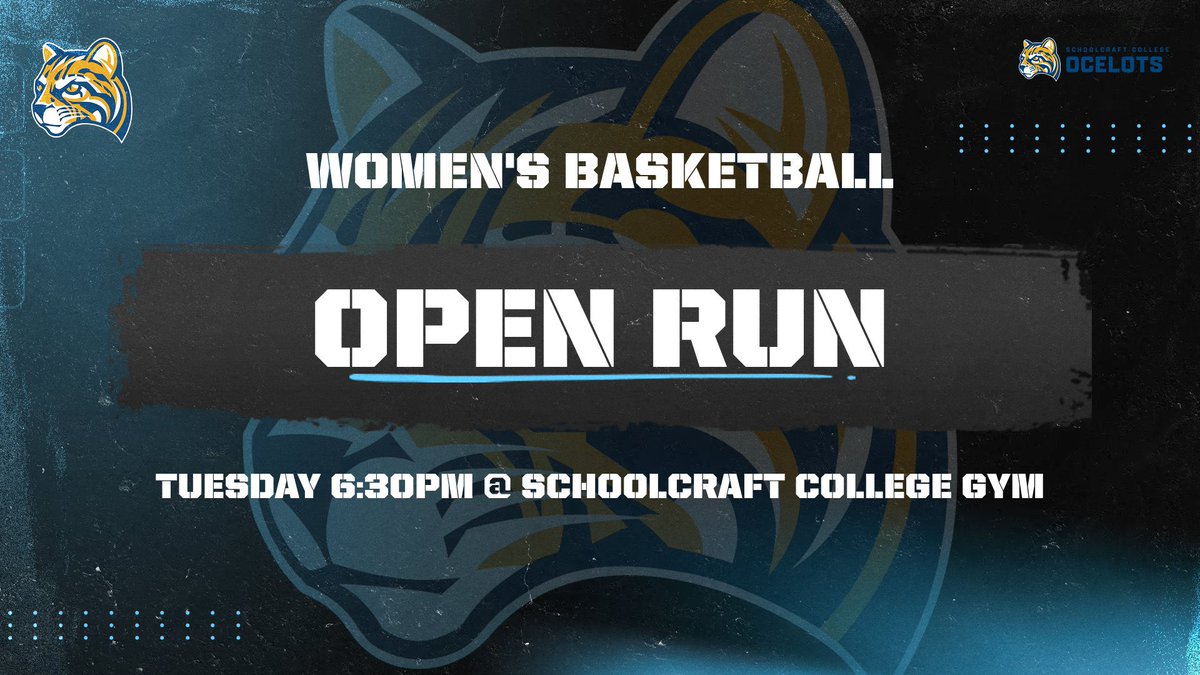 🏀Women’s Open Run Tuesday! 
🕦6:30pm
📍Schoolcraft College Physical Education Building