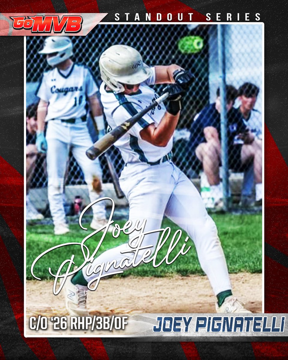 GoMVB Get Seen. Get Serious. Get to the Next Level (@gomvb) on Twitter photo STANDOUT: JOEY PIGNATELLI
'26 RHP/3B
Follow: <a href="/JoeyPignatelli1/">Joey Pignatelli</a>
#gomvb #hsbaseball #standout #athlete #collegerecruiting STANDOUT: JOEY PIGNATELLI
'26 RHP/3B
Follow: <a href="/JoeyPignatelli1/">Joey Pignatelli</a>
#gomvb #hsbaseball #standout #athlete #collegerecruiting
