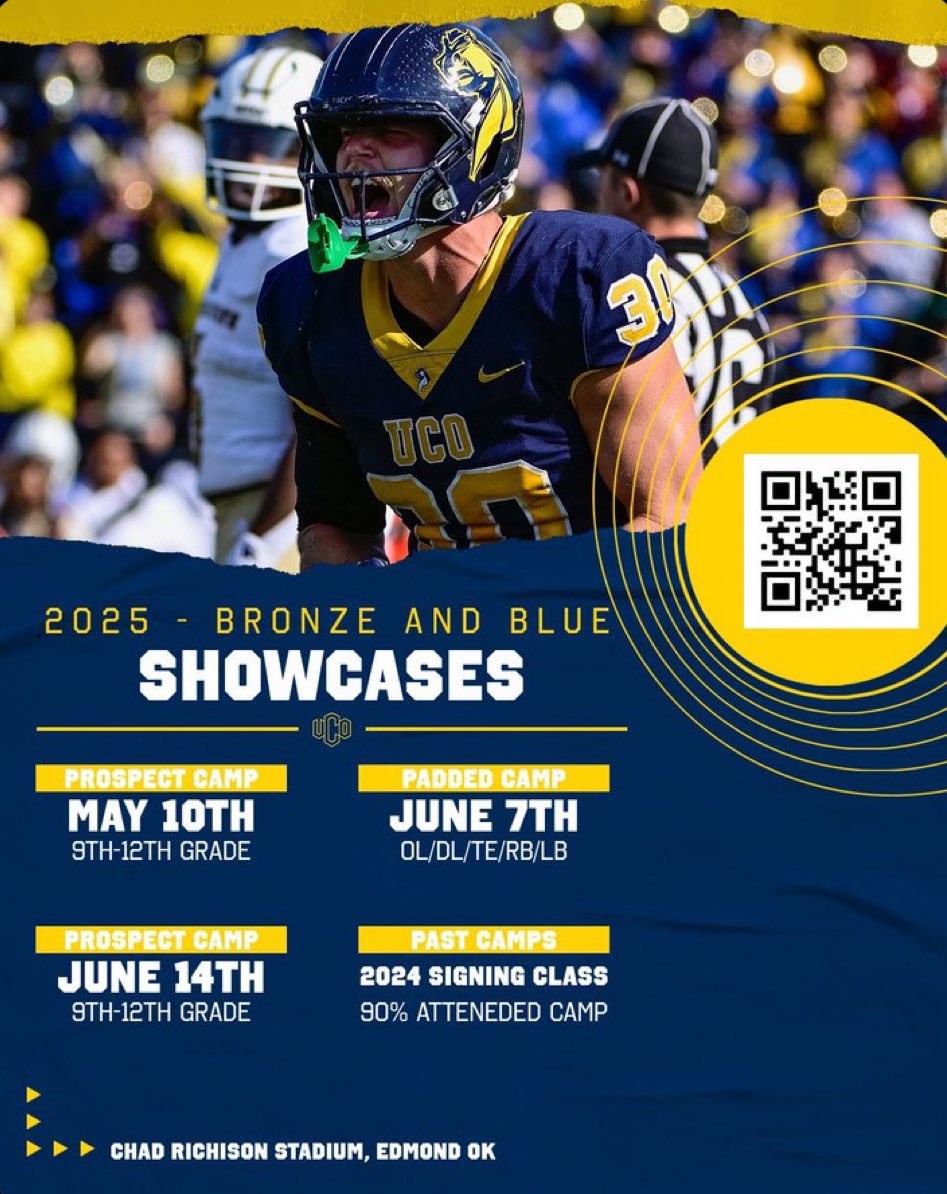 Thanks for the camp invite! <a href="/ucobronchofb/">UCO Football</a>