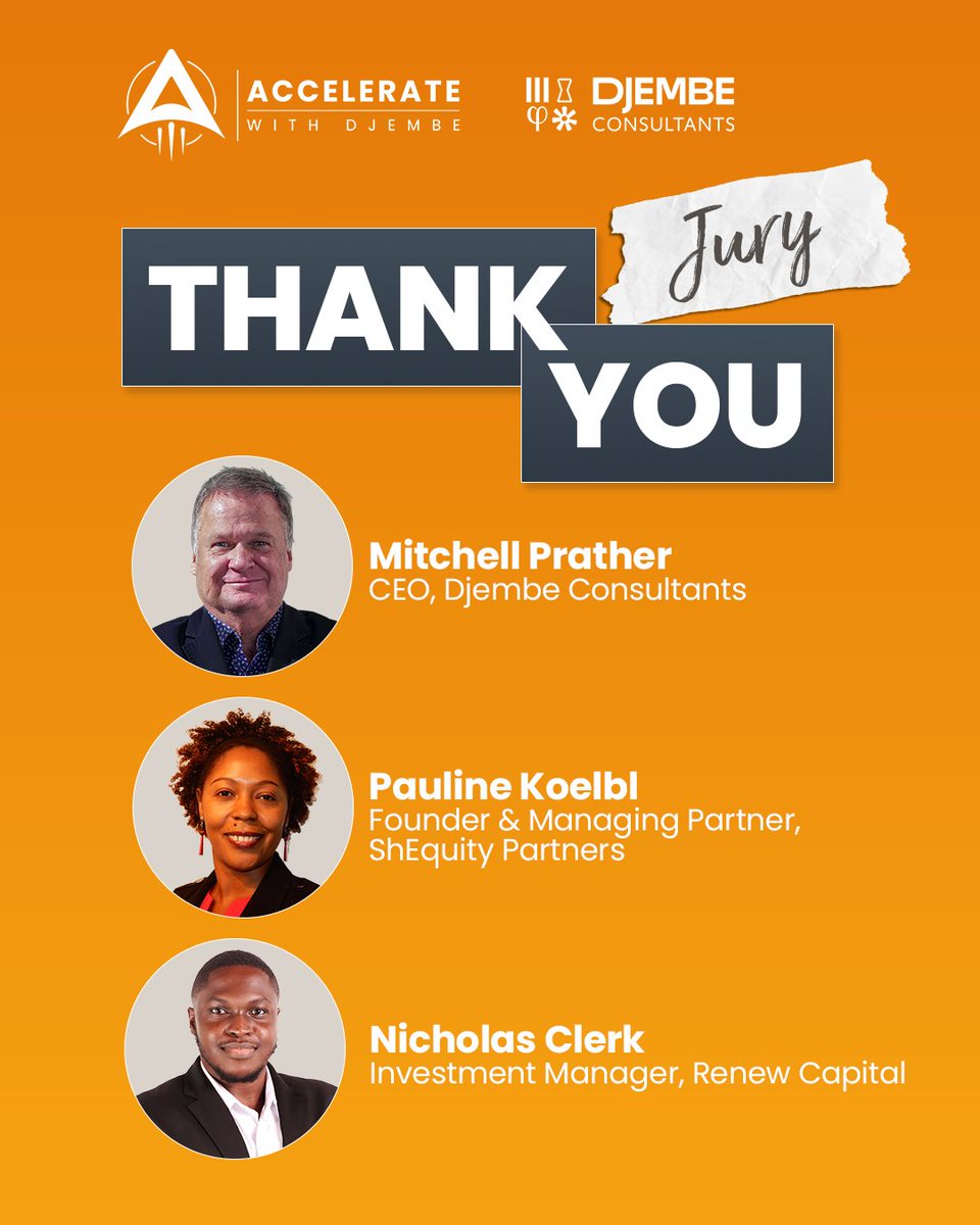 Reflecting on our journey, we’re grateful to our jury for shaping the future of #innovation.

✨ Mitchelle Prather — Turning ideas into #impact.
✨ Pauline Koelbl — Advocating inclusive #entrepreneurship.
✨ Nicholas Clerk — #Insights &amp; #growth across #Africa.

#DemoDay2025 #AwD