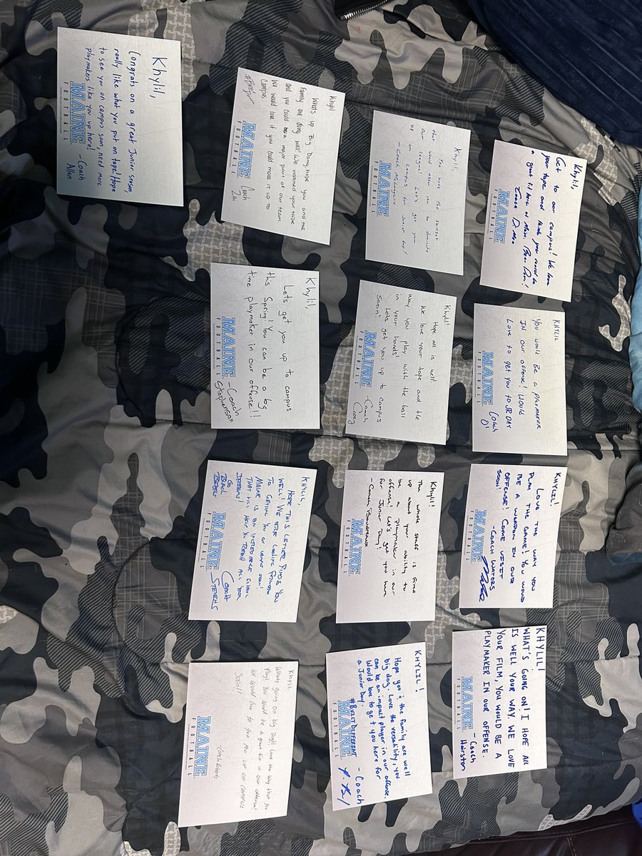 Khylil “mr.doitall” johnson (@khylil20) on Twitter photo Thank you so much from the <a href="/BlackBearsFB/">Maine Football</a> coaching staff for the letters!!! <a href="/PBrown_2/">Pushaun Brown</a> Thank you so much from the <a href="/BlackBearsFB/">Maine Football</a> coaching staff for the letters!!! <a href="/PBrown_2/">Pushaun Brown</a>