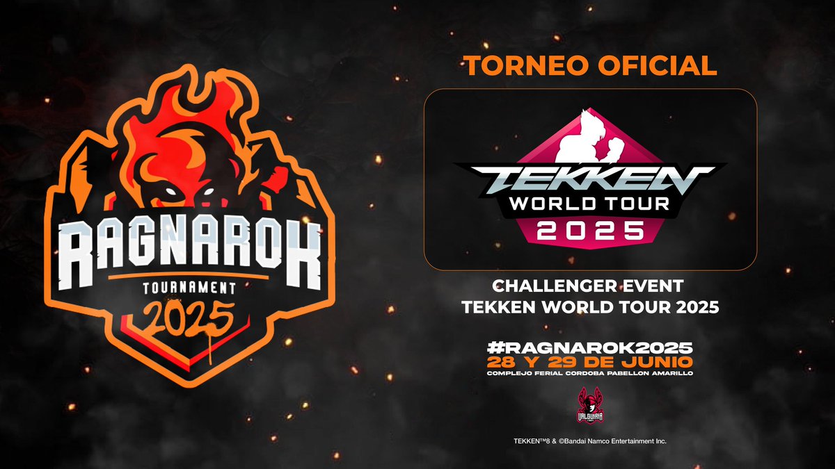 We’re excited to announce that Ragnarok 2025 has been selected as a Challenger Event for the Tekken World Tour 2025!

It’s a huge honor to represent Argentina on the global stage, and we’re incredibly thankful to <a href="/BNEesports/">Bandai Namco Esports</a> and the TWT team for giving South American players this