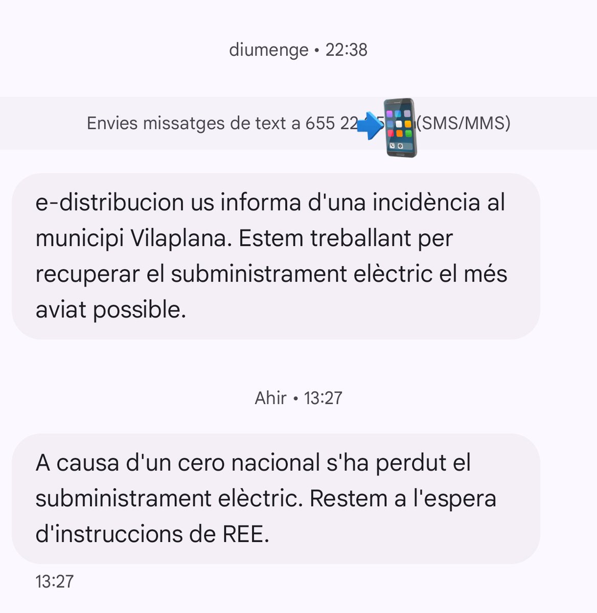 jbigorra's tweet photo. Diumenge a les 22.38 h de la nit vaig rebre SMS d'edistribucion informant d'una incidència en el subministrament, aleshores aparentment inexistent. 

A l'entrar a la web sortia mitja comarca amb avaries. 

Al cap de poc més de 12 hores apagada general... Hi havia ja un problema? https://t.co/XHtXMFjsyY