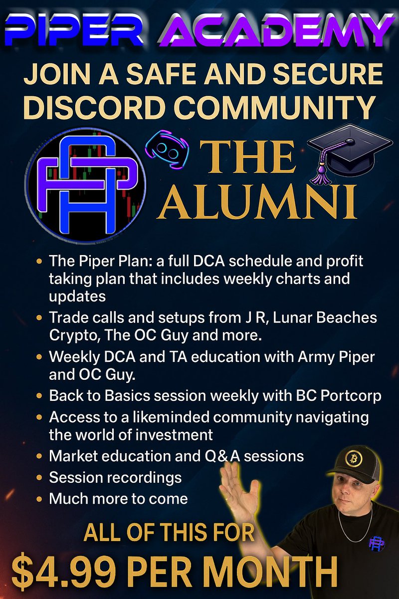 While everyone else is raising prices, we are dropping ours….by 75%.  Why?   Because I do this to educate and help others, not to make money.  I made that already. Join via our YouTube Membership. Come check us out at youtube.com/@piperacademy?…