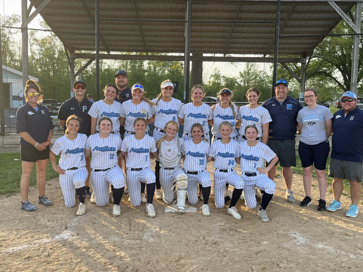 Panther Softball (@pchs_sball) on Twitter photo Softball Final:
Pinckneyville 11
Benton 2
Pyatt goes the distance striking out 7!
Cleland 2-3 3RBI
Bruns 2-4 RBI
Pyatt 1-4 2RBI
Kellerman 3-4 RBI
Maxey 2-2 RBI
Kempfer 1-1 2RBI
The Panthers have clinched a share of the <a href="/The_SIRR_Conf/">The SIRR Conference</a> Mississippi title! 17-2, 9-1 on the year! Softball Final:
Pinckneyville 11
Benton 2
Pyatt goes the distance striking out 7!
Cleland 2-3 3RBI
Bruns 2-4 RBI
Pyatt 1-4 2RBI
Kellerman 3-4 RBI
Maxey 2-2 RBI
Kempfer 1-1 2RBI
The Panthers have clinched a share of the <a href="/The_SIRR_Conf/">The SIRR Conference</a> Mississippi title! 17-2, 9-1 on the year!