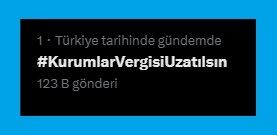 #KurumlarVergisiUzatılsın
<a href="/memetsimsek/">Mehmet Simsek</a> <a href="/HMBakanligi/">T.C. Hazine ve Maliye Bakanlığı</a> <a href="/gibsosyalmedya/">Gelir İdaresi Başkanlığı</a>
<a href="/MuhasebeBT/">Muhasebe Bilenler</a>