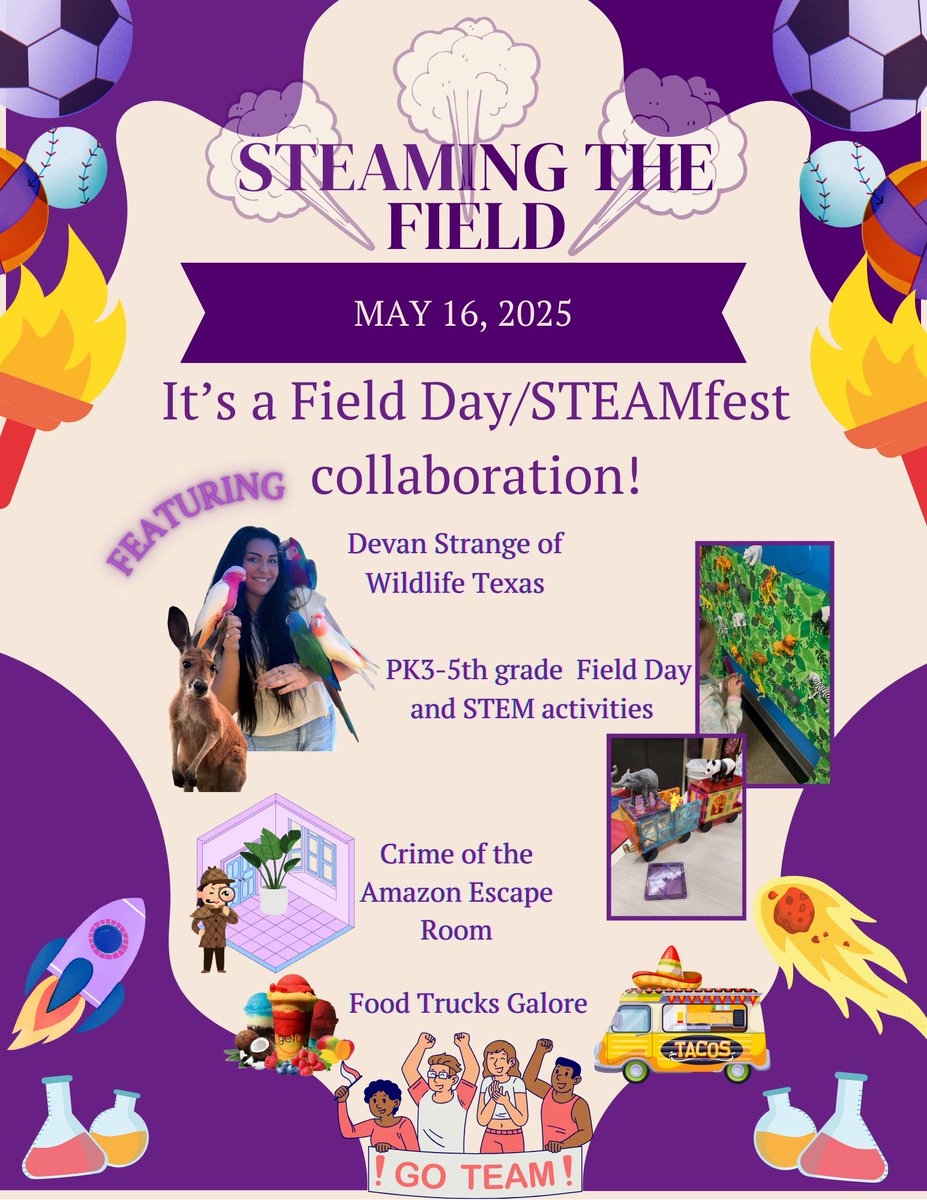 Belt Line Elementary (@blelancaster) on Twitter photo Coming Soon...BLE Field 2025 "Steaming the Field" A unique field day/STEAM experience. Join us May 16. Check out our activities website below:
sites.google.com/lancasterisd.o…
<a href="/misshat2/">Monica Hatley</a> Coming Soon...BLE Field 2025 "Steaming the Field" A unique field day/STEAM experience. Join us May 16. Check out our activities website below:
sites.google.com/lancasterisd.o…
<a href="/misshat2/">Monica Hatley</a>