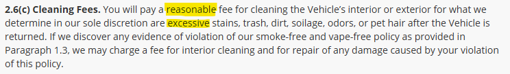 EBEAN74's tweet photo. Still waiting on @Avis to explain how $250 is a "reasonable" cleaning fee for microscopic debris on a 1-square-foot floorboard. Their own Terms - Paragraph 2.6(c) - say cleaning fees are only assessed for "EXCESSIVE" stains/debris. Maybe I should file complaint w/ @FTC &amp; @bbb_us? https://t.co/P3SUUZn9dm