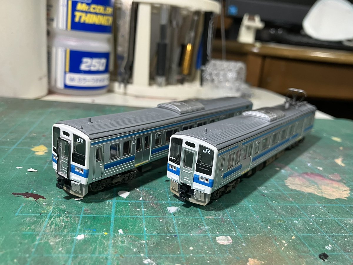 鉄コレ213系改、体質改善仕様車完成。ベンチレーターを撤去しスカート