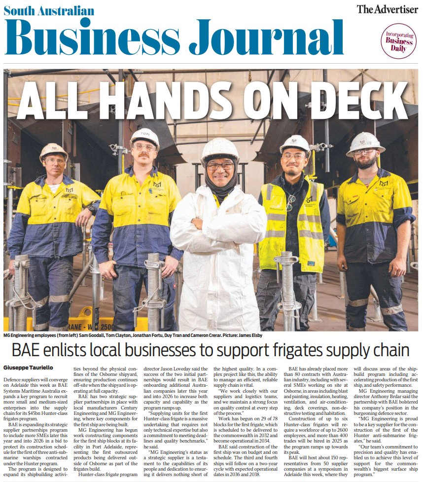 BAE Systems Australia (@baesystemsaus) on Twitter photo Businesses will converge on Adelaide this week for our Hunter supplier symposium. As reported in <a href="/theTiser/">The Advertiser</a>, we are expanding our Strategic Supplier Partnerships program with selected SMEs to protect the construction schedule of the first of three Hunter anti-submarine warships. Businesses will converge on Adelaide this week for our Hunter supplier symposium. As reported in <a href="/theTiser/">The Advertiser</a>, we are expanding our Strategic Supplier Partnerships program with selected SMEs to protect the construction schedule of the first of three Hunter anti-submarine warships.