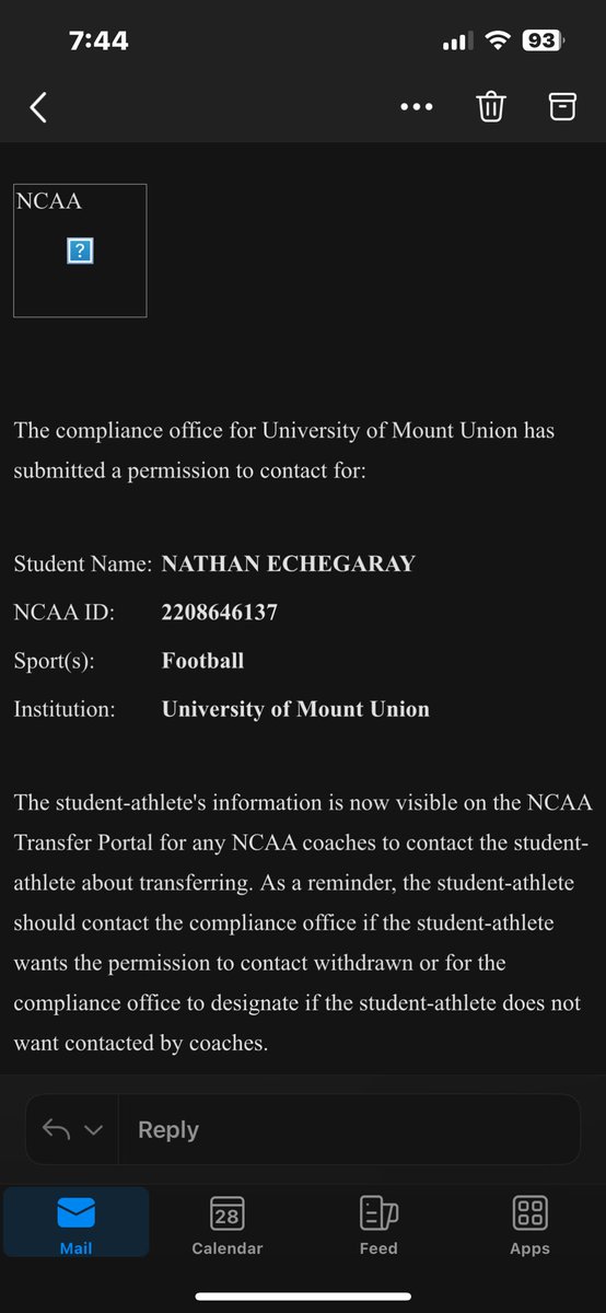 Thank you to Mount Union

Officially In the Transfer Portal!!! 👀