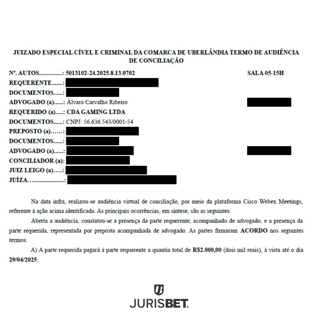 O autor realizou uma aposta em Super Odds no valor de R$ 50,00, em fevereiro de 2025, na ação "Bruno Fernandes (Manchester United) para chutar uma vez no gol", na partida Everton vs. Manchester United, realizada em 22/02/2025, pela casa Betsul.

Contudo, as Super Odds foram