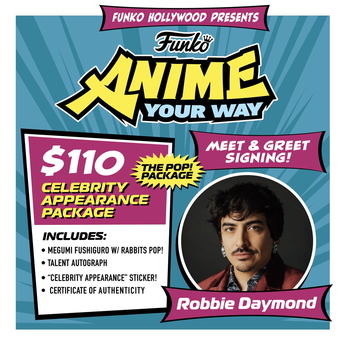 Funko (@originalfunko) on Twitter photo Join <a href="/ninjamac/">Adam McArthur 🧋</a>, <a href="/KaijiTang/">Kaiji Von Tang</a>, and <a href="/robbiedaymond/">Robbie Daymond</a> at Funko Hollywood on Saturday May 3rd from 11am-4pm for a Special Grade Signing Event! The package at the signing will include 3 Jujutsu Kaisen Pop! collectibles with event exclusive box stickers, a Funko poster, a Funko pin, and a Join <a href="/ninjamac/">Adam McArthur 🧋</a>, <a href="/KaijiTang/">Kaiji Von Tang</a>, and <a href="/robbiedaymond/">Robbie Daymond</a> at Funko Hollywood on Saturday May 3rd from 11am-4pm for a Special Grade Signing Event! The package at the signing will include 3 Jujutsu Kaisen Pop! collectibles with event exclusive box stickers, a Funko poster, a Funko pin, and a