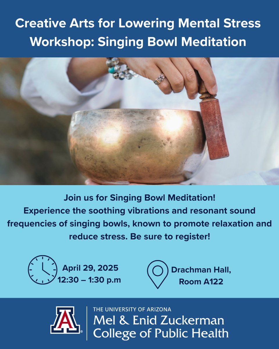 Tomorrow: Singing Bowl Meditation! Creative Arts for Lowering Mental Stress (CALM) hosts monthly in-person workshops. Don’t miss this opportunity to relax and recharge! #meditation #CALM

Register here: bit.ly/4gYBXMu
