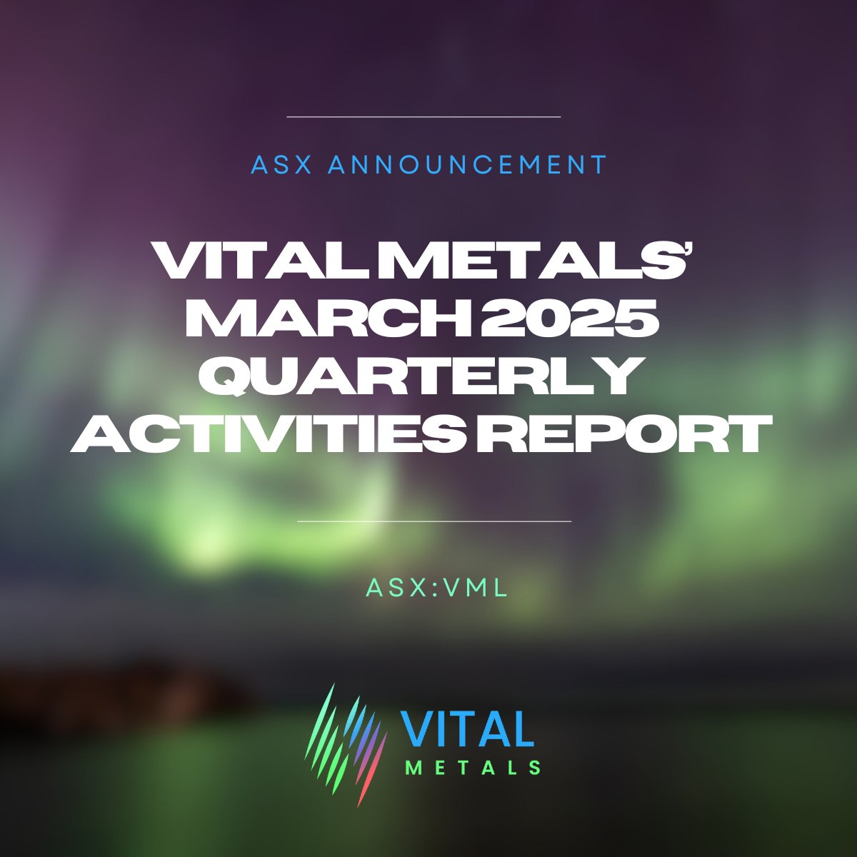 Our Quarterly Activities Report for the period ending 31 March 2025 has been released.

View the full $VML report here: wcsecure.weblink.com.au/pdf/VML/029402…

#REE #RareEarths #Canada #ASX #ASXnews