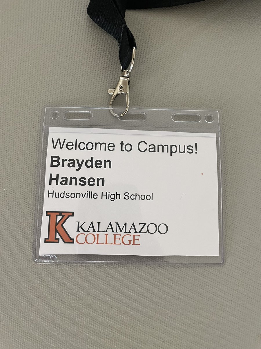 Brady (@brady_hansen18) on Twitter photo Had a great time at <a href="/KzooFootball/">Kalamazoo College Football</a> for a junior day visit. Thank you <a href="/CoachZorboKZOO/">Coach Zorbo</a> <a href="/CoachKrajacic/">Coach K</a> and <a href="/CoachRiceKZoo/">Coach Aaron Rice</a> for an opportunity to learn more about Kalamazoo college. Looking forward to the prospect camp.
<a href="/Hudsyfootball/">Hudsonville Football</a> <a href="/brent_sandee/">Brent Sandee</a> Had a great time at <a href="/KzooFootball/">Kalamazoo College Football</a> for a junior day visit. Thank you <a href="/CoachZorboKZOO/">Coach Zorbo</a> <a href="/CoachKrajacic/">Coach K</a> and <a href="/CoachRiceKZoo/">Coach Aaron Rice</a> for an opportunity to learn more about Kalamazoo college. Looking forward to the prospect camp.
<a href="/Hudsyfootball/">Hudsonville Football</a> <a href="/brent_sandee/">Brent Sandee</a>